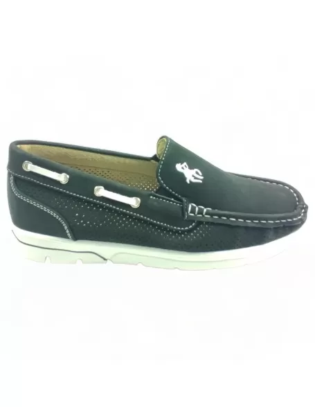 Mocasín picado para hombre, color negro - Timbos Zapatos