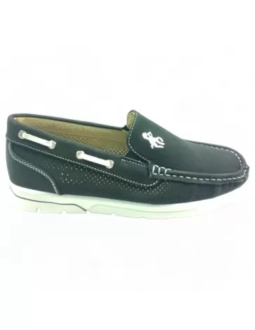 Mocasín picado para hombre, color negro - Timbos Zapatos