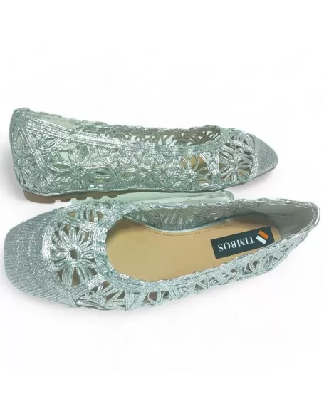 Manoletina color plata de mujer - Timbos Zapatos