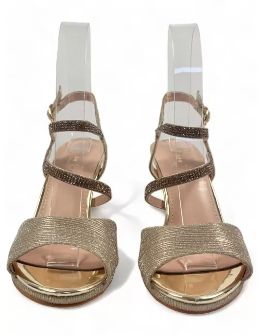 Sandalia de fiesta en color oro - Timbos Zapatos