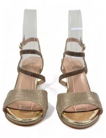 Sandalia de fiesta en color oro - Timbos Zapatos