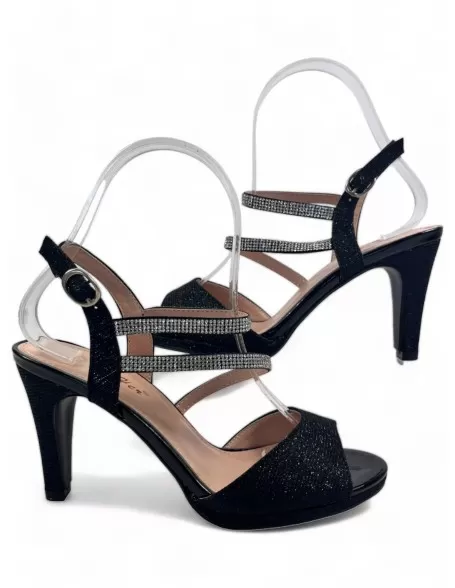 Sandalia de fiesta en color negro - Timbos Zapatos