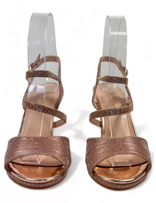 Sandalia de fiesta en color champagne - Timbos Zapatos