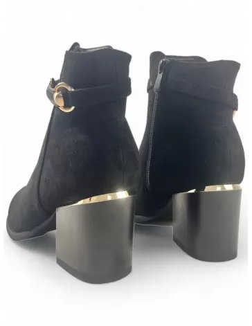 Botín tacón de mujer en color negro - Timbos Zapatos