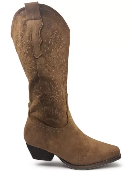 Bota cowboy de mujer en color camel - Timbos Zapatos