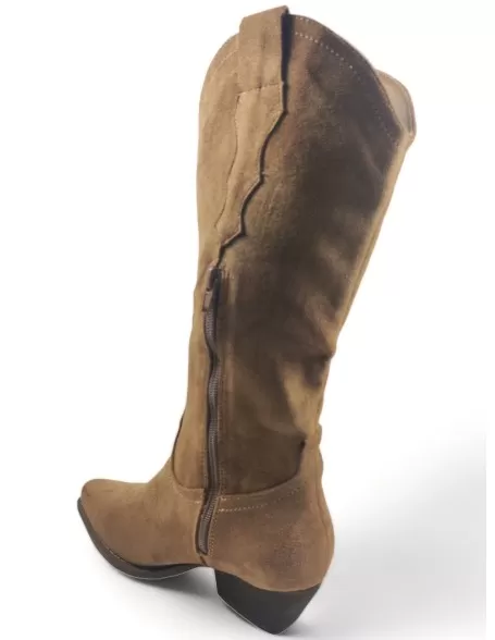 Bota cowboy de mujer en color camel - Timbos Zapatos