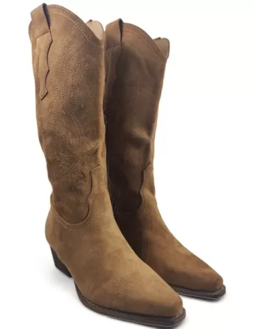 Bota cowboy de mujer en color camel - Timbos Zapatos