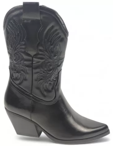 Botín cowboy de mujer en negro - Timbos Zapatos