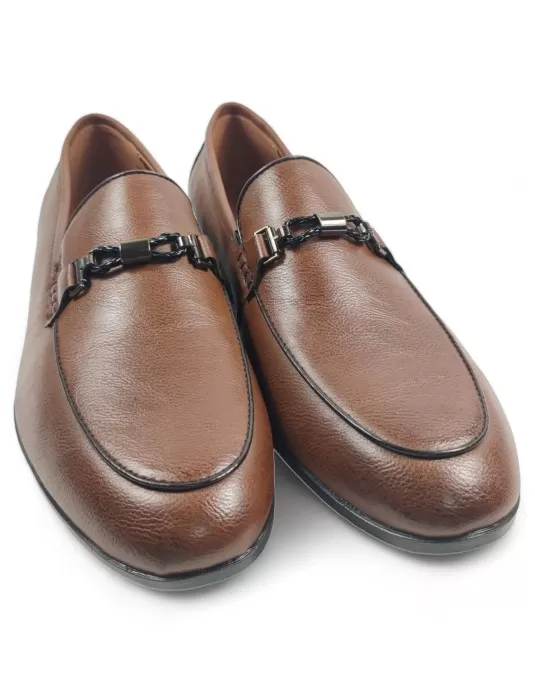 Mocasín de hombre para vestir, color cuero - Timbos Zapatos