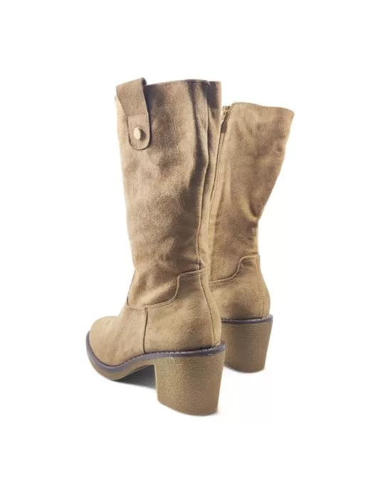 bota mujer color negro camel - Timbos zapatos