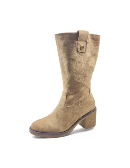 bota mujer color negro camel - Timbos zapatos