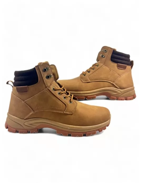 Botas montaña para hombre color camel - Timbos zapatos