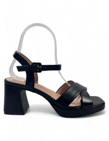 Sandalia tacón dia color negro - Timbos Zapatos