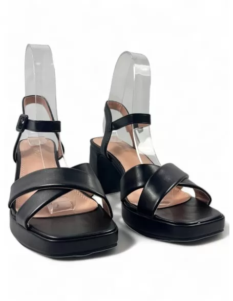 Sandalia tacón dia color negro - Timbos Zapatos
