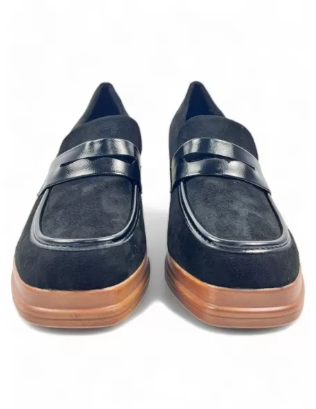 Mocasín tacón de mujer color negro - Timbos Zapatos