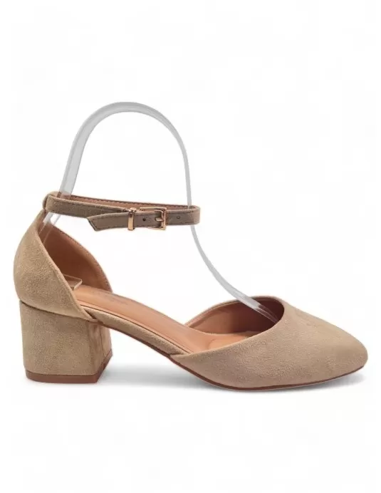 Sandalia de tacón de vestir color beige - Timbos Zapatos