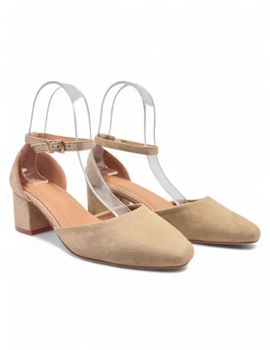 Sandalia de tacón de vestir color beige - Timbos Zapatos