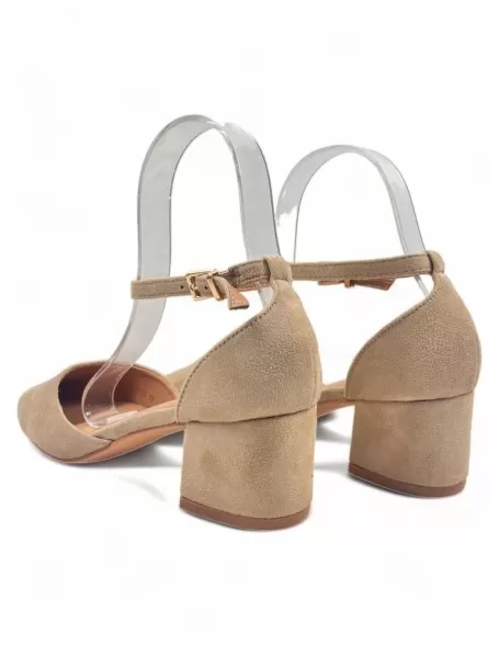 Sandalia de tacón de vestir color beige - Timbos Zapatos