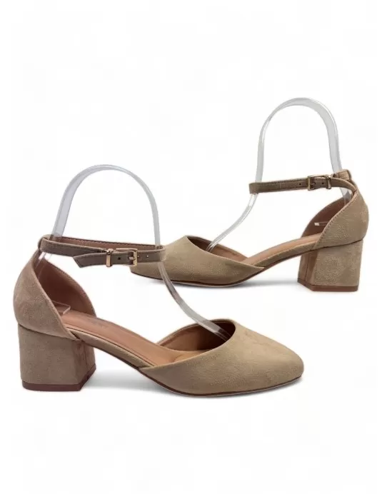 Sandalia de tacón de vestir color beige - Timbos Zapatos