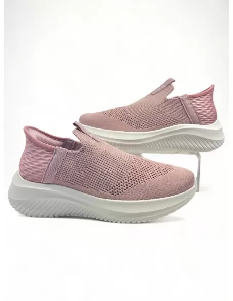 Deportiva elástica para mujer en color rosa, Cómoda - Timbos Zapatos