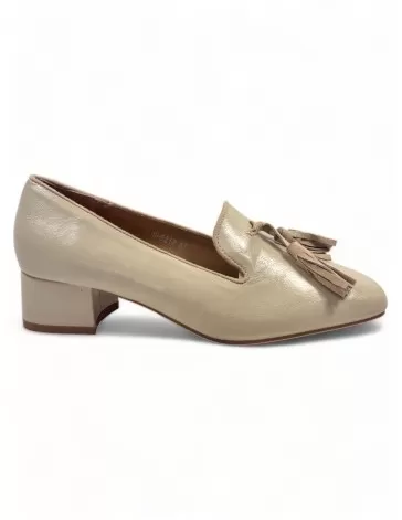Salón tacón mujer beige - Timbos zapatos