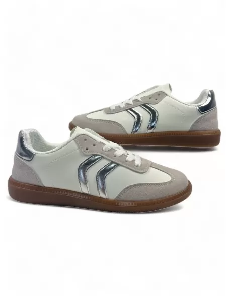 Zapatillas deportivas mujer color plata - Timbos zapatos