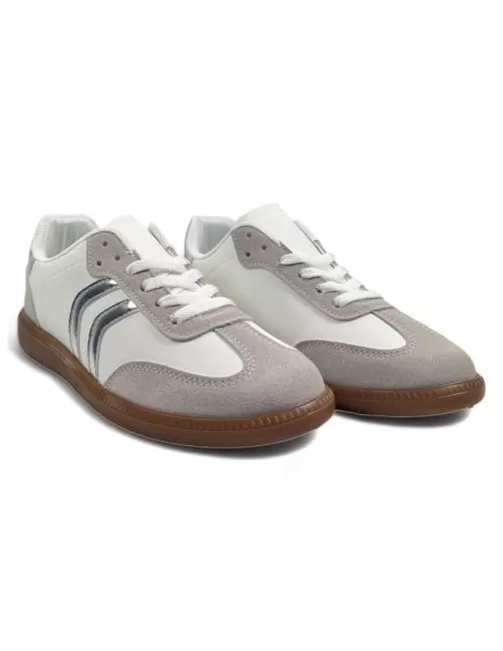 Zapatillas deportivas mujer color plata - Timbos zapatos