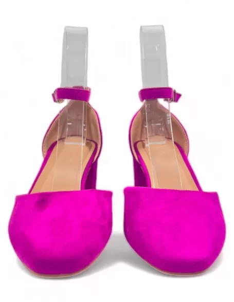 Sandalia de tacón de vestir color fucsia - Timbos Zapatos