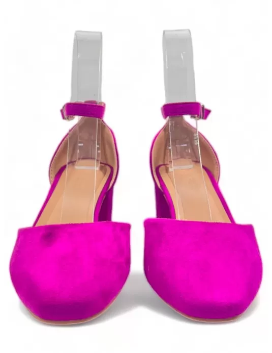 Sandalia de tacón de vestir color fucsia - Timbos Zapatos