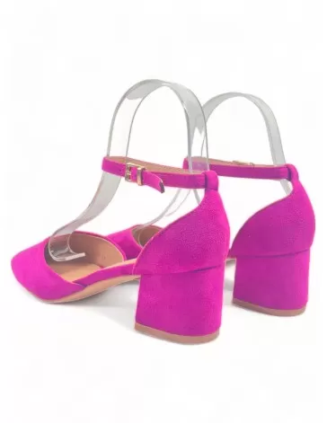 Sandalia de tacón de vestir color fucsia - Timbos Zapatos