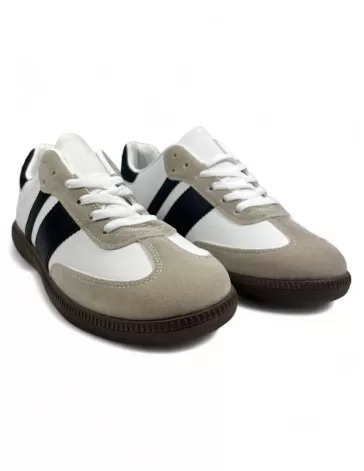 Deportiva de hombre color blanco negro - Timbos Zapatos