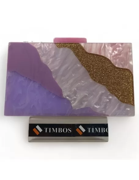 Clutch carey color multicolor rosa - Timbos zapatos