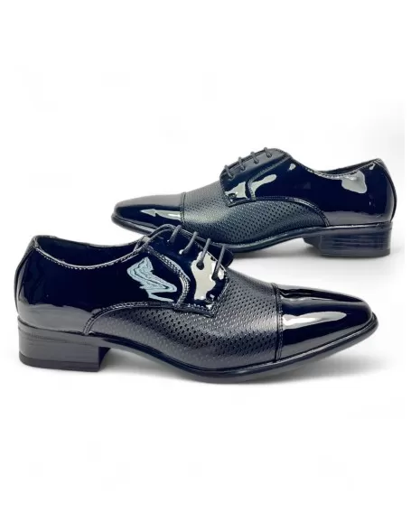 Zapato de vestir para hombre, charol negro - Timbos zapatos