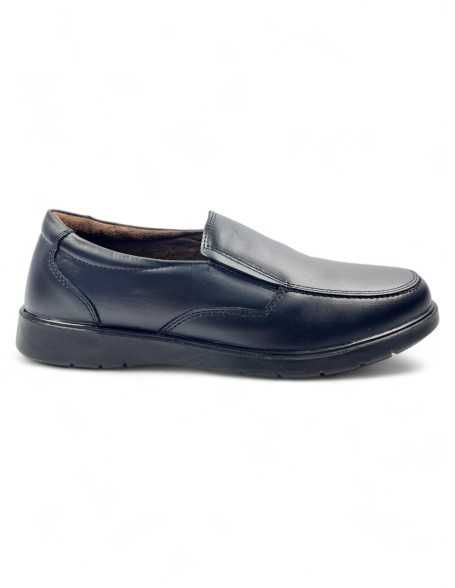 Mocasín de hombre cómodo, color negro, piel - Timbos Zapatos