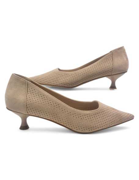 Zapato de salón para mujer en color beige - Timbos Zapatos