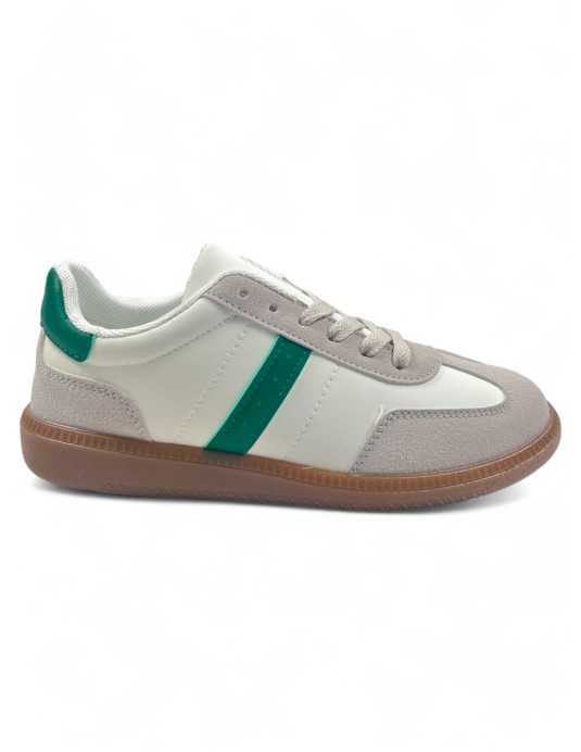 Deportiva de mujer en color blanco/verde - Timbos Zapatos