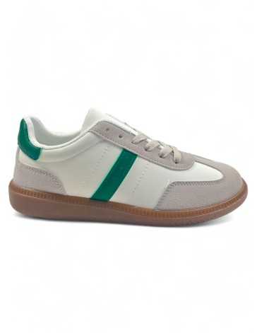 Deportiva de mujer en color blanco/verde - Timbos Zapatos