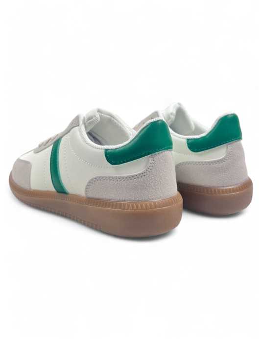 Deportiva de mujer en color blanco/verde - Timbos Zapatos