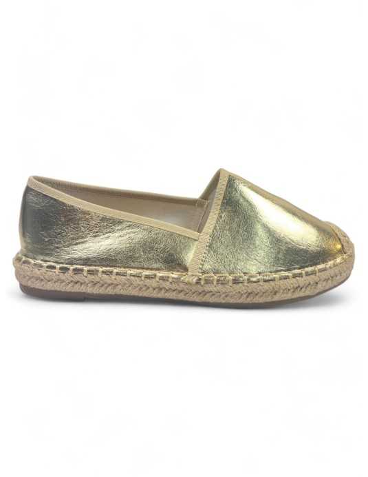 Alpargata de esparto de mujer, color oro - Timbos Zapatos