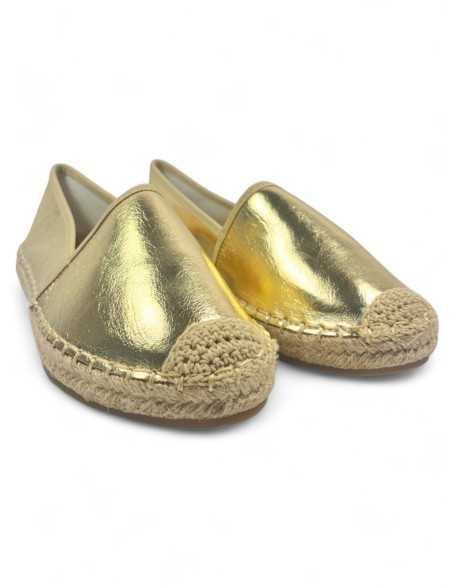 Alpargata de esparto de mujer, color oro - Timbos Zapatos