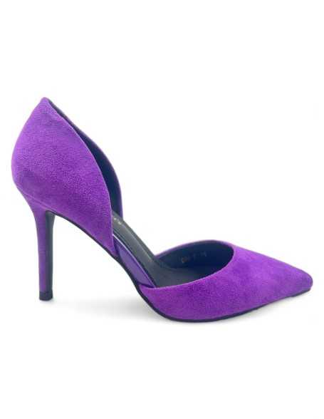 Salón con tacón morado de mujer - Timbos Zapatos