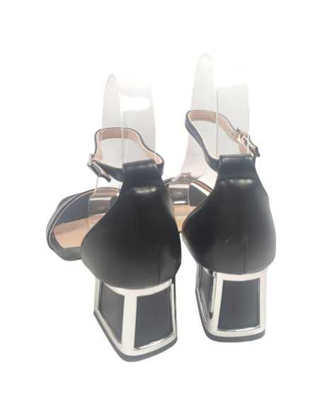Sandalia tacon fiesta mujer negro - Timbos zapatos