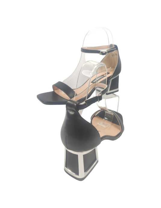 Sandalia tacon fiesta mujer negro - Timbos zapatos