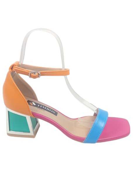 Sandalia tacon fiesta mujer multicolor - Timbos zapatos