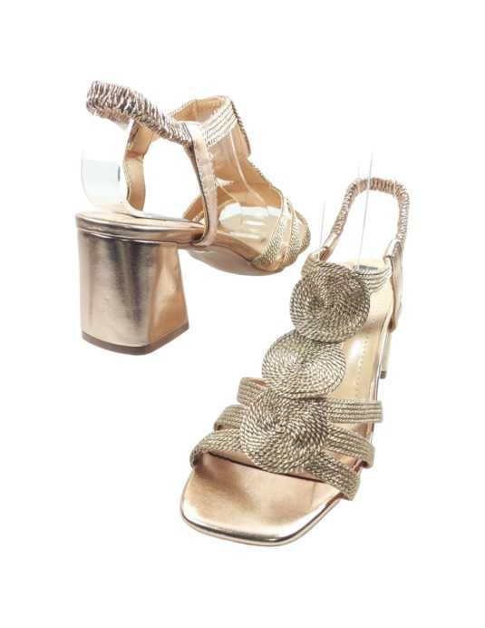 Sandalia de fiesta champagne - Timbos Zapatos