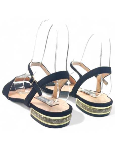 Sandalia negra de fiesta - Timbos Zapatos
