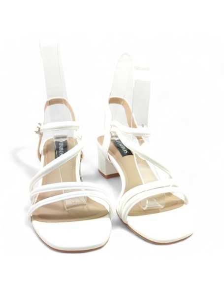 Sandalia de tacón blanco para vestir - Timbos Zapatos