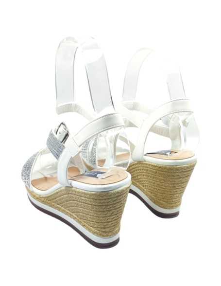 Sandalia cuña color blanco - Timbos Zapatos