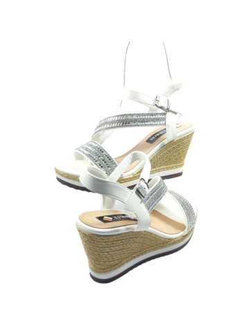Sandalia cuña color blanco - Timbos Zapatos