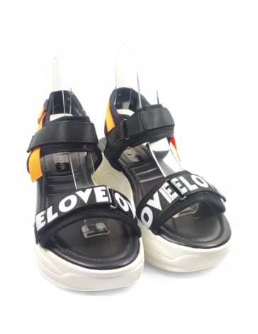 Sandalia plataforma de verano negra - Timbos Zapatos